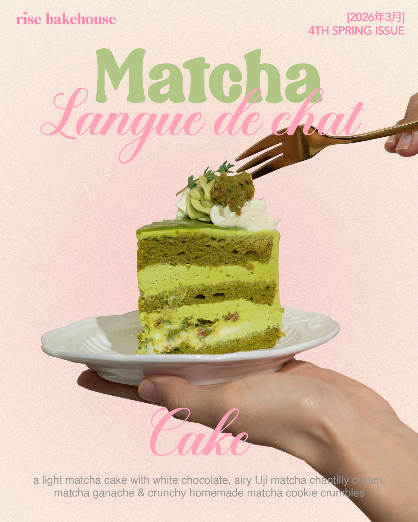 🌸 Matcha Langue De Chat Cake 🌸