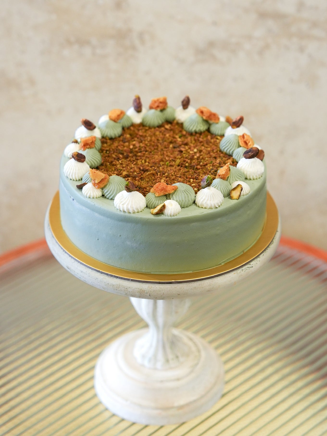 Pistachio Honeycomb Cake