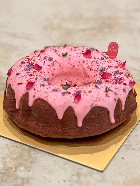 Raspberry Lychee Rose Teacake